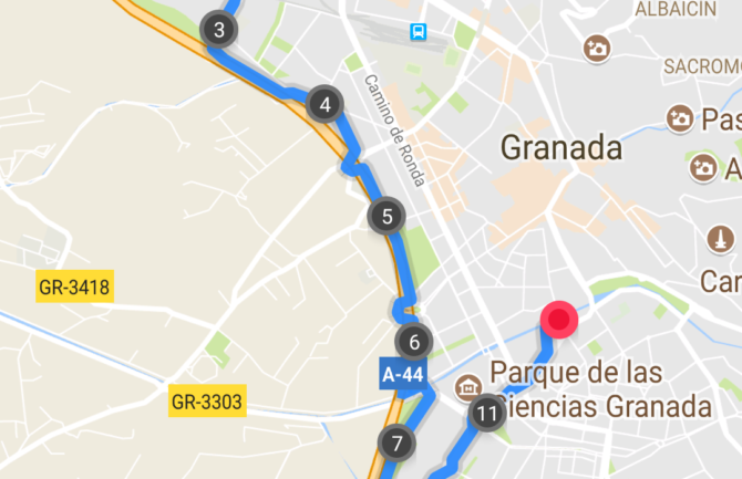 Cálculo de rutas eficientes en Granada