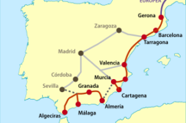 Instalación de transporte ferroviario a través del corredor mediterráneo.