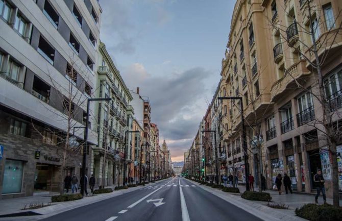 Peatonalización de las calles del centro de Granada