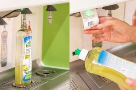 Rellenar productos de limpieza en supermercados