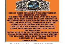 Magic Ring of Miracles/Wonders/Powers/Fame & Protection +27 74 116 2667